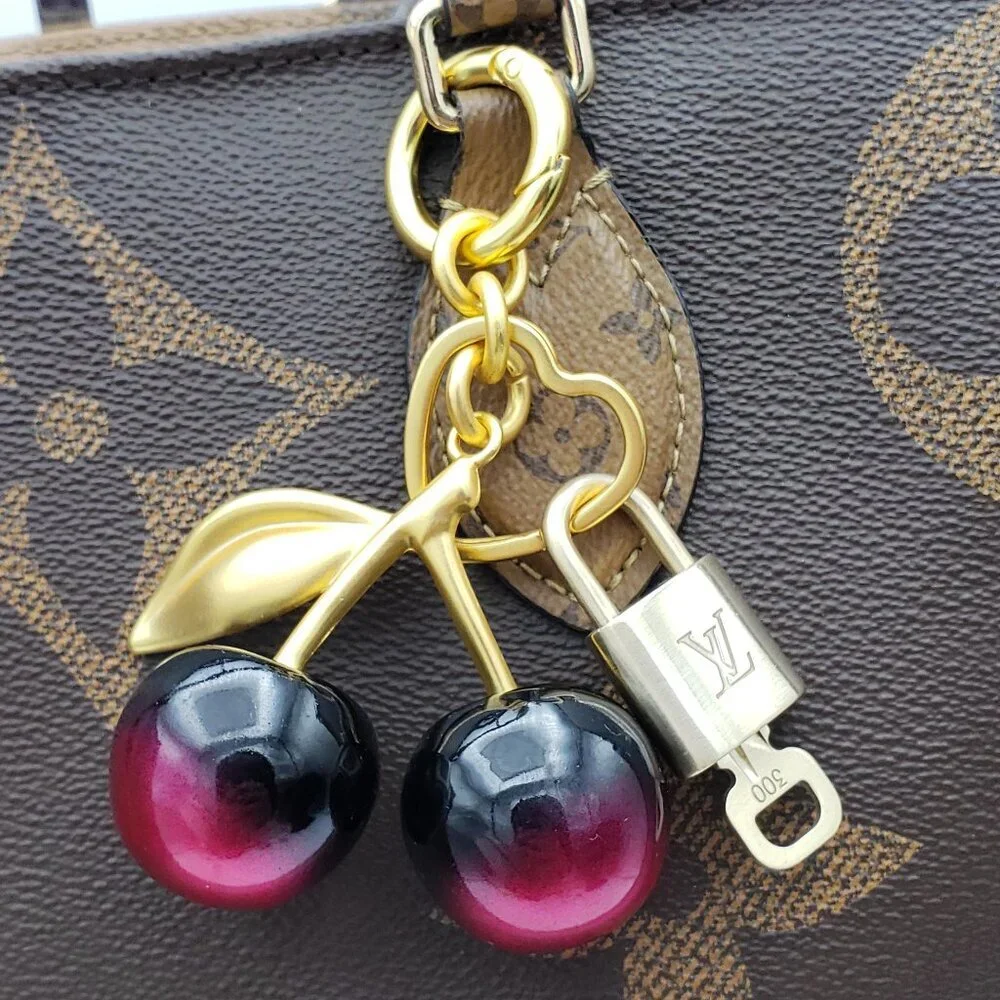 Authentic Louis Vuitton Lock & Key with Unbranded Apple Charm, Keychain